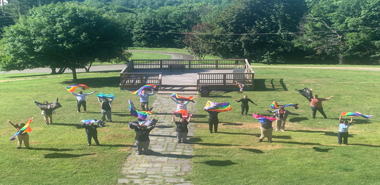 Delaware Valley JC hoisted pride flags representing different LGBT identities.